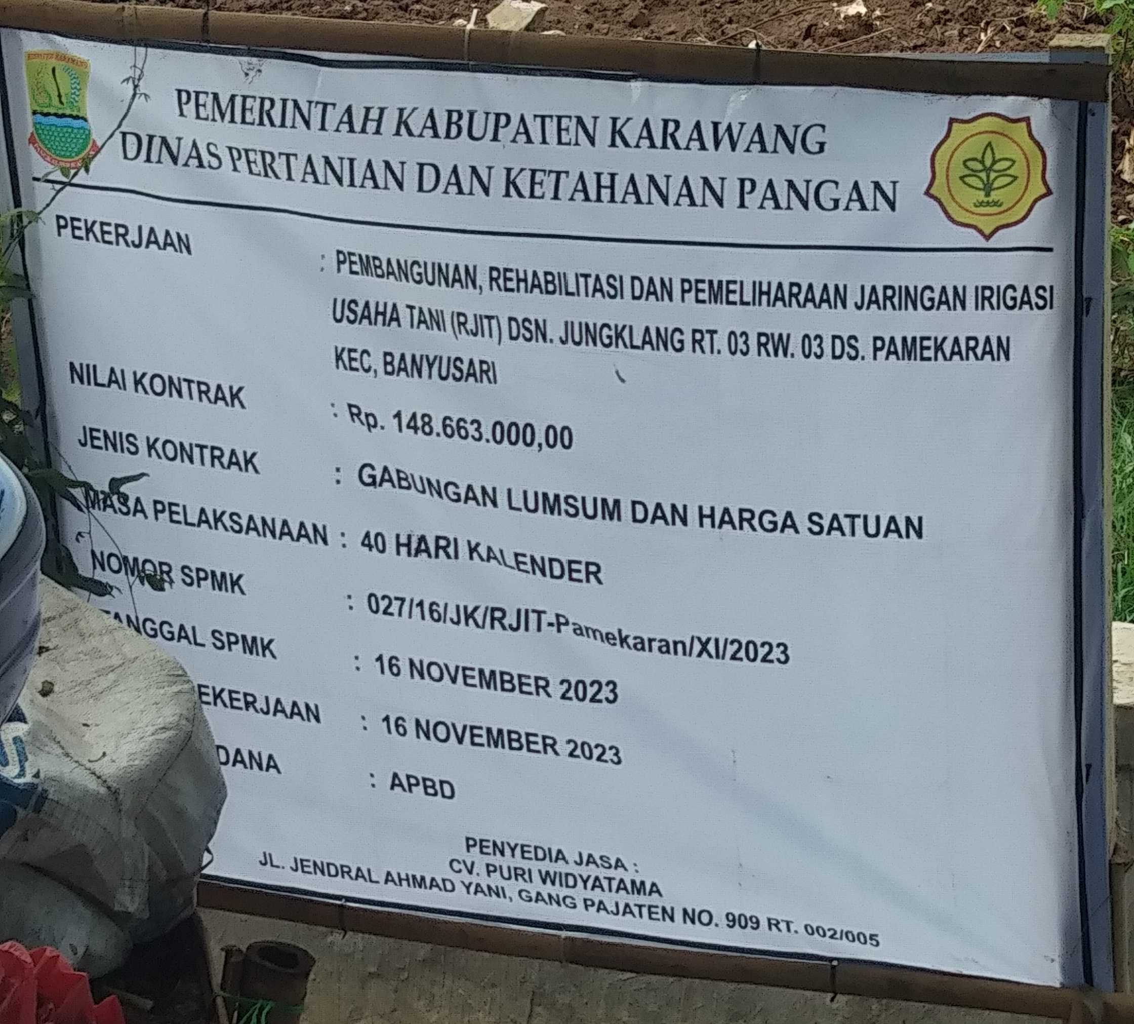 Proyek Pembangunan Rehabilitasi Jaringan Irigasi Usaha Tani Diduga Banyak Kejanggalan Infonews871 0041